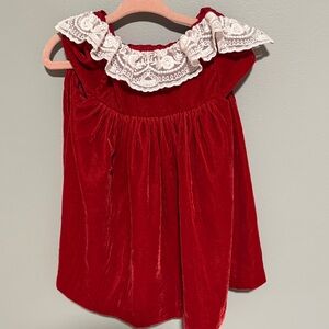 Janie and Jack Scarlet Dress with Delicate Collar